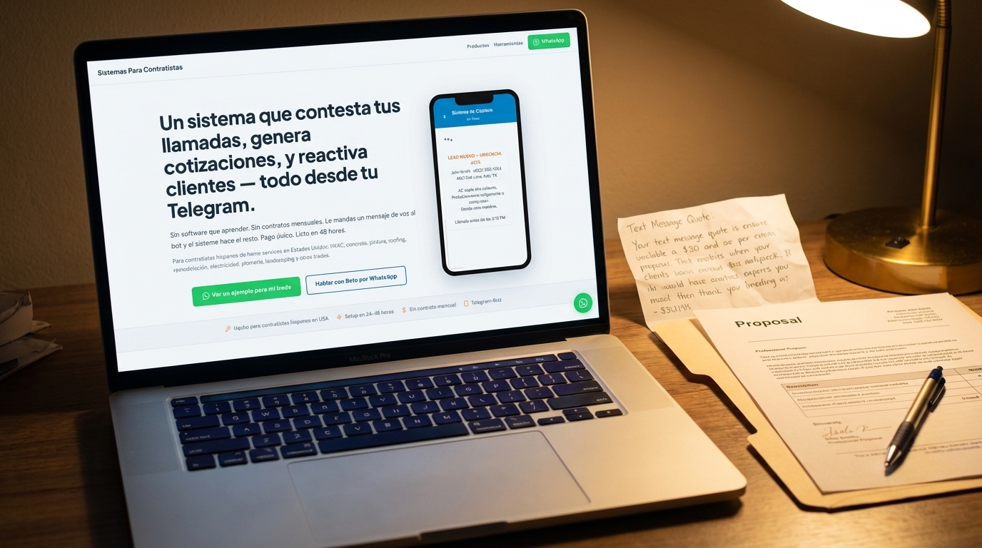 cotización por texto vs propuesta profesional contratista