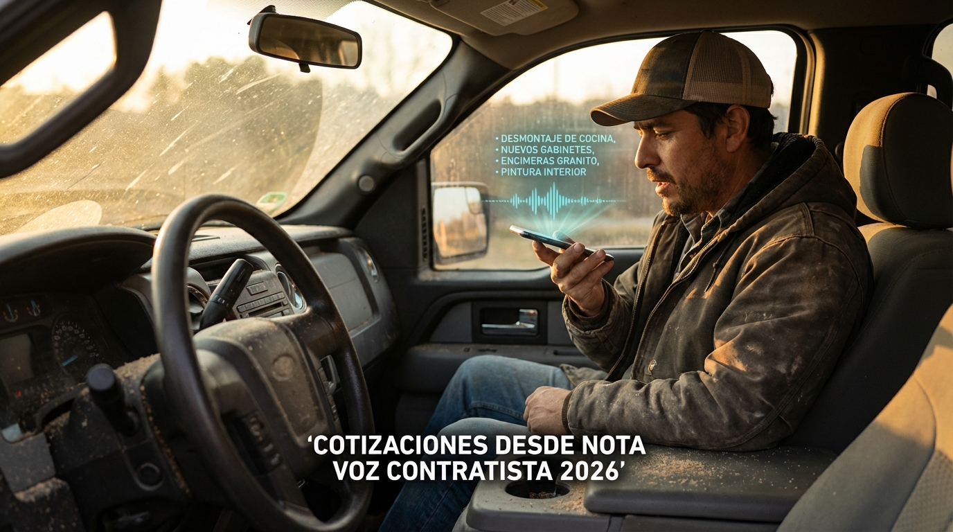 Cotizaciones desde nota voz contratista 2026