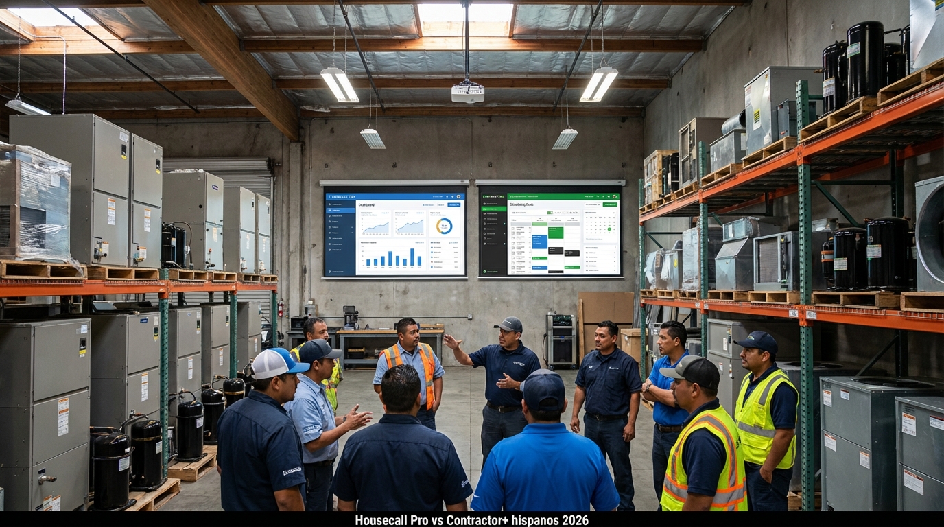 Housecall Pro vs Contractor+ hispanos 2026