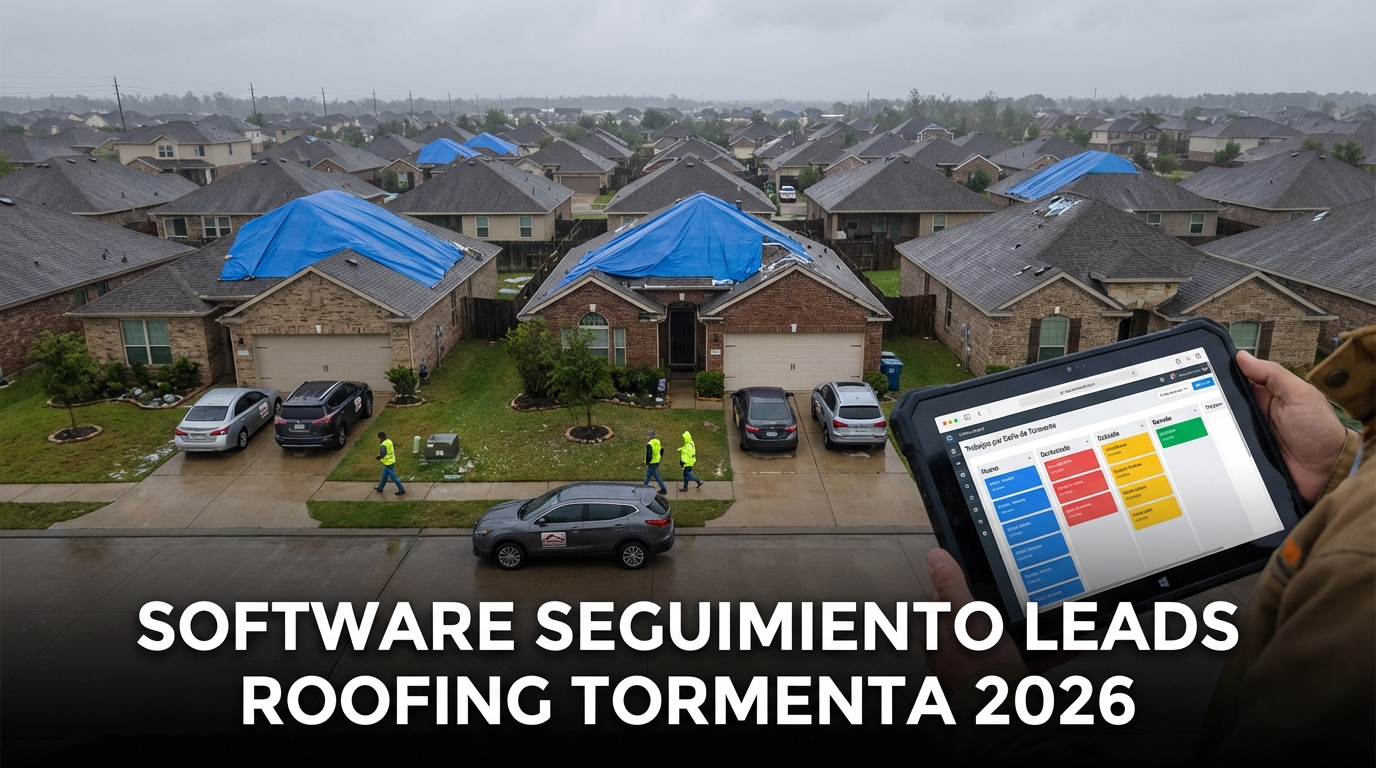 Software seguimiento leads roofing tormenta 2026